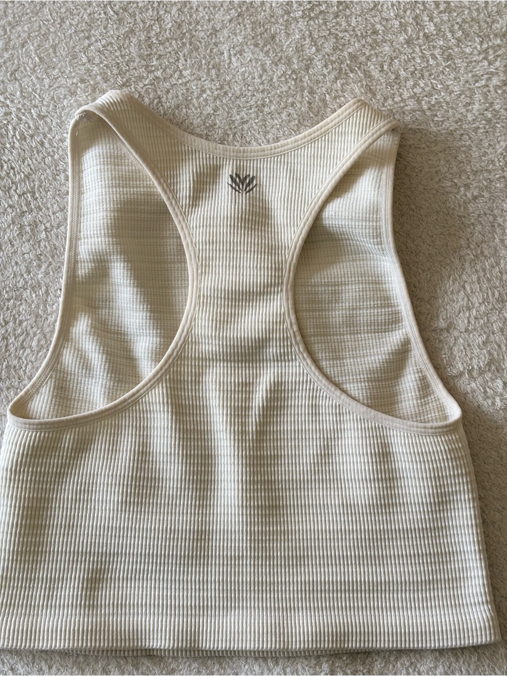 Forever 21 Cream Ribbed  Racerback Crop Tank Top - Picture 9 of 10